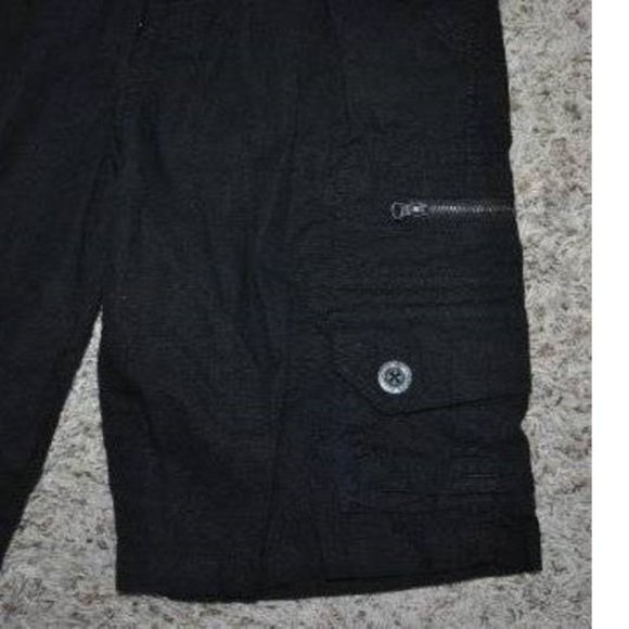 *Cargo Shorts Adjustable Waist sz 18 Plugg Trekker Black Belted 8 Pockets Boys - Picture 4 of 6